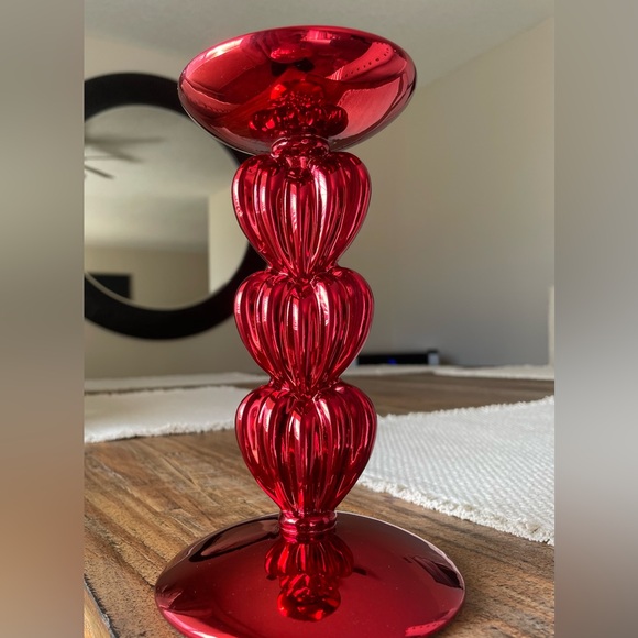 ❤️SOLD❤️New Bath&BodyWorks Red Chrome 3 wick candle holder - Picture 3 of 13